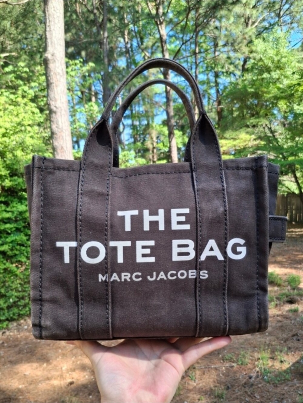 Marc Jacobs The Tote Bag Small Black Canvas Crossbody Shoulder Bag - Picture 3 of 12
